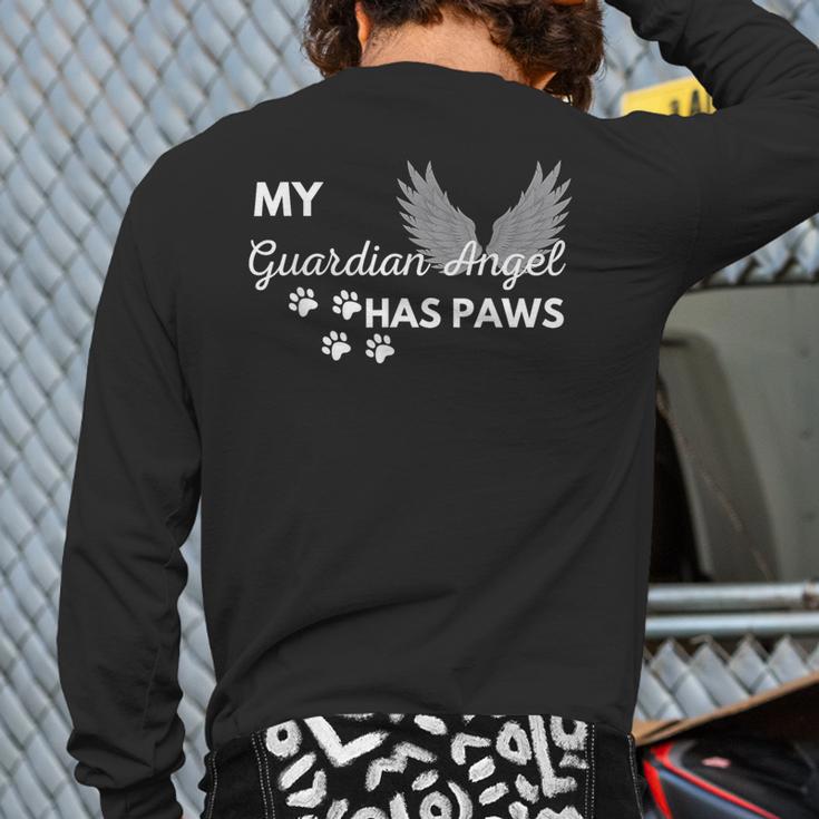 My Angel Has Paws Shirt Pet Memorial Cat Dog Dad Mom Men Women Girls Kids Long Sleeve T-Shirt Back Print