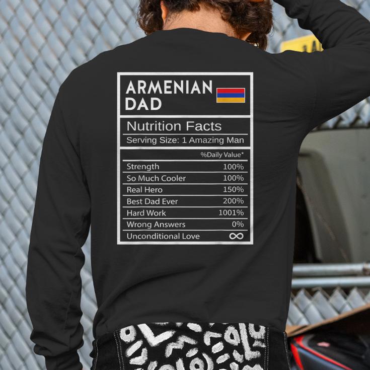 Armenian Dad Nutrition Facts National Pride For Dad Long Sleeve T-Shirt Back Print