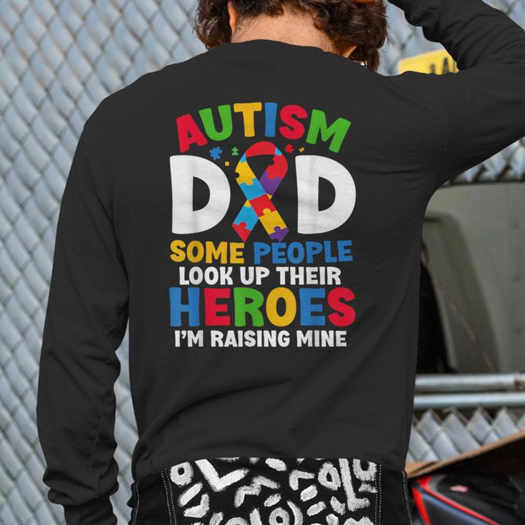 Autism Dad Puzzle Ribbon Proud Son Hero Autism Awareness Long Sleeve T-Shirt Back Print Autism Dad Puzzle Ribbon Proud Son Hero Autism Awareness Long Sleeve T-Shirt Back Print
