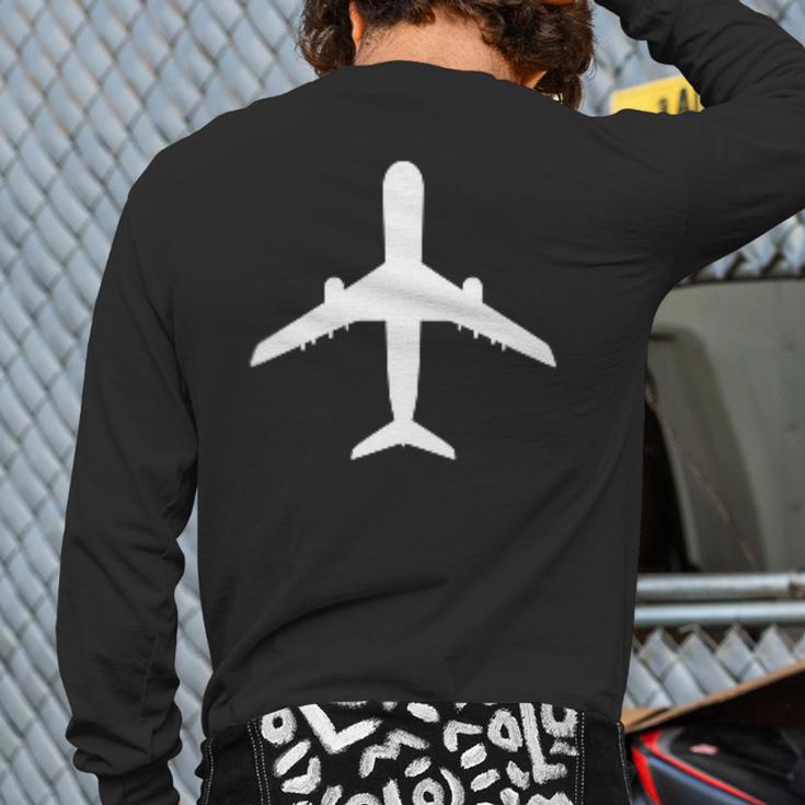 Aviation Geek Airplane Pilot Dad Husband Father's Day Xmas Long Sleeve T-Shirt Back Print