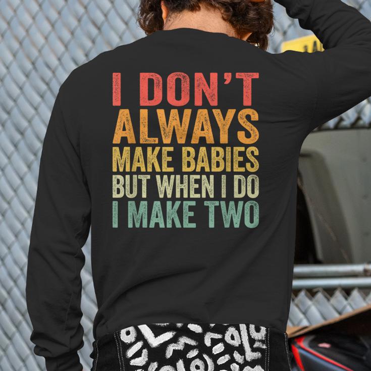 Baby Twins For Pregnant Mum Dad Long Sleeve T-Shirt Back Print Baby Twins For Pregnant Mum Dad Long Sleeve T-Shirt Back Print