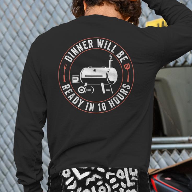BBQ Dad Smoking Meat Smoker Barbecue Dad Apparel Long Sleeve T-Shirt Back Print