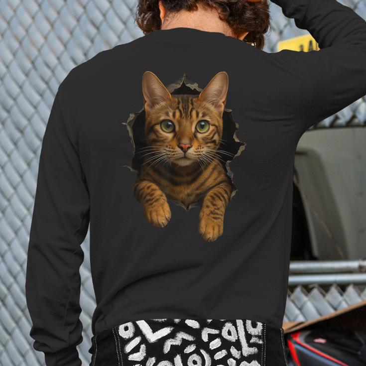 Bengal Cat Lover Animal Pet Bengal Cat Owner Mom Cat Dad Cat Men Women Kids Long Sleeve T-Shirt Back Print