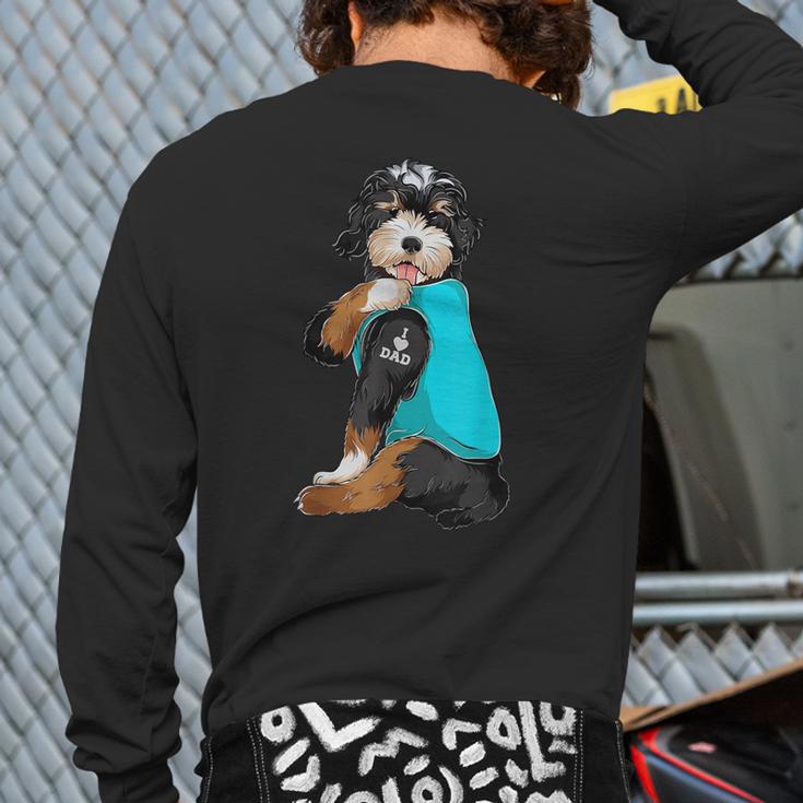 Bernedoodle I Love Dad Tattoo Apparel Dog Dad Dads Long Sleeve T-Shirt Back Print Bernedoodle I Love Dad Tattoo Apparel Dog Dad Dads Long Sleeve T-Shirt Back Print