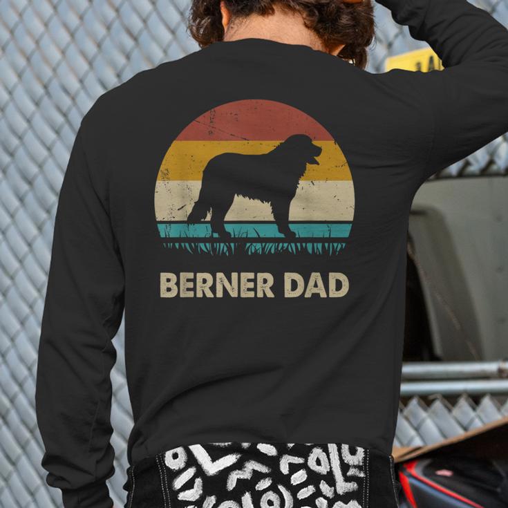 Berner Dad For Men Bernese Mountain Dog Vintage Dad Long Sleeve T-Shirt Back Print