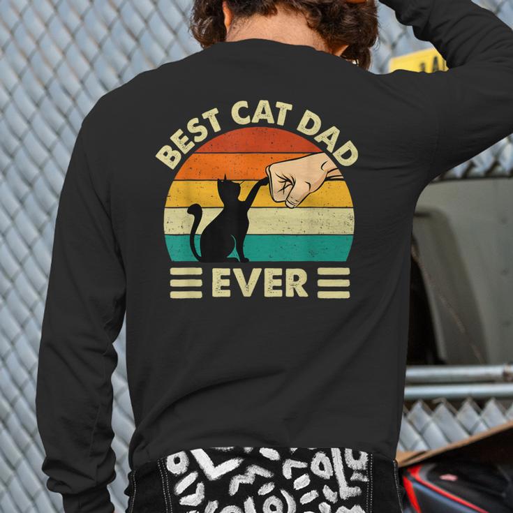 Best Cat Dad Ever Cat Lover Kitten Owner Kitty Long Sleeve T-Shirt Back Print