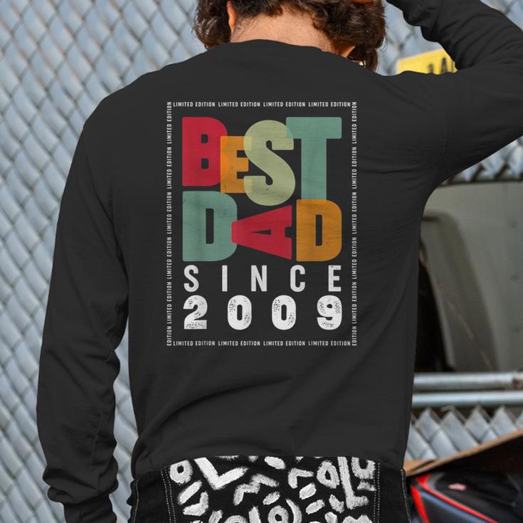 Best Dad Since 2009 Fathers Day Retro Vintage Long Sleeve T-Shirt Back Print