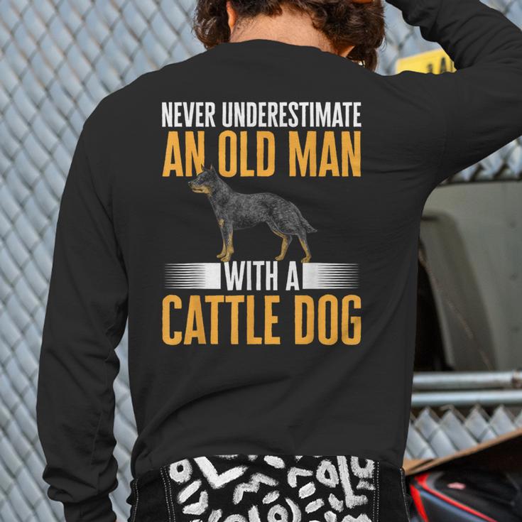 Blue Heeler Dad Australian Cattle Dog Men Long Sleeve T-Shirt Back Print