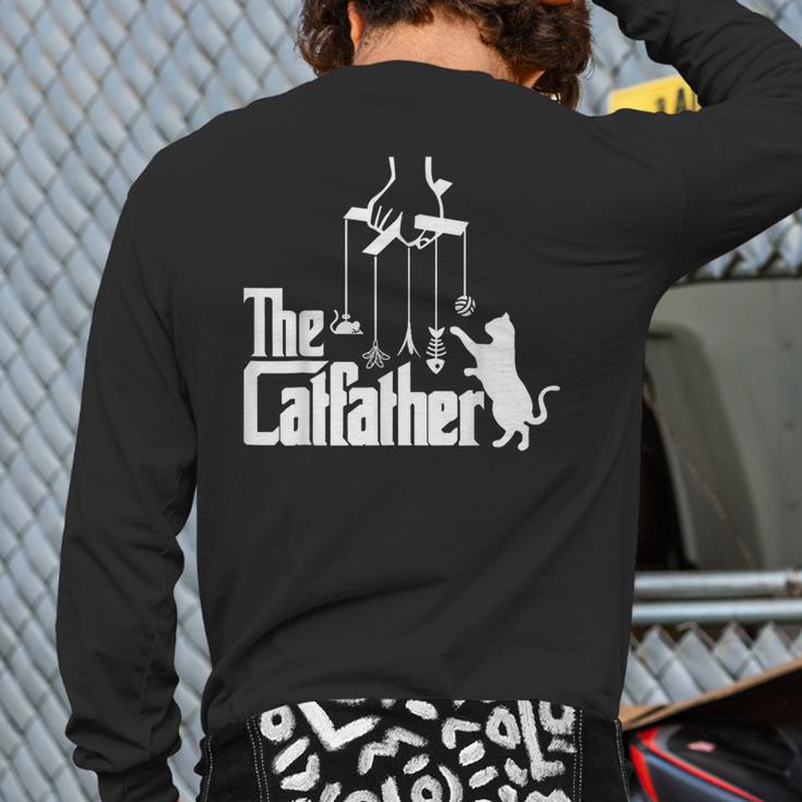 Cat Dad Life The Catfather Fathers Day Vintage Long Sleeve T-Shirt Back Print Cat Dad Life The Catfather Fathers Day Vintage Long Sleeve T-Shirt Back Print