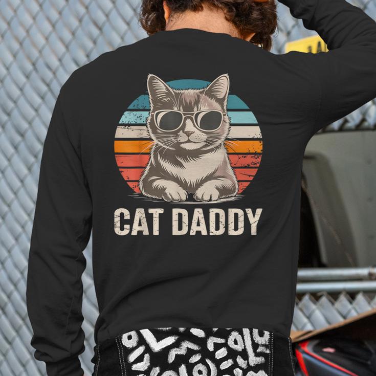 Cat Daddy Shirt Men Cat Lover Dad Fathers Day Long Sleeve T-Shirt Back Print