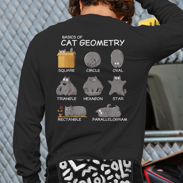 Cat Geometry Math Cat For Cat Dad Cat Mom Kids Long Sleeve T-Shirt Back Print