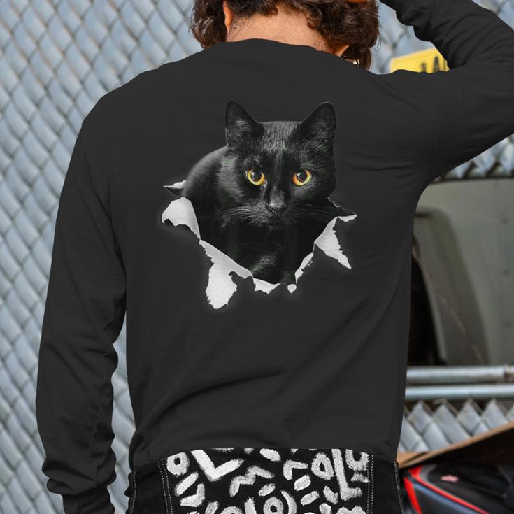 Cat Torn Cloth For Cat Lover Cat Dad Cat Mom Long Sleeve T-Shirt Back Print