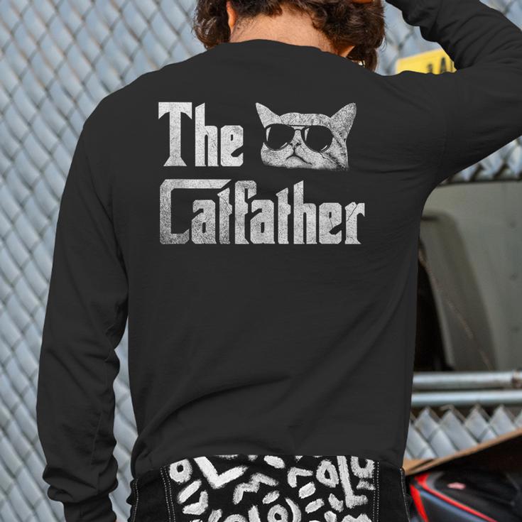 The Catfather Cool Cat Daddy Glasses Long Sleeve T-Shirt Back Print