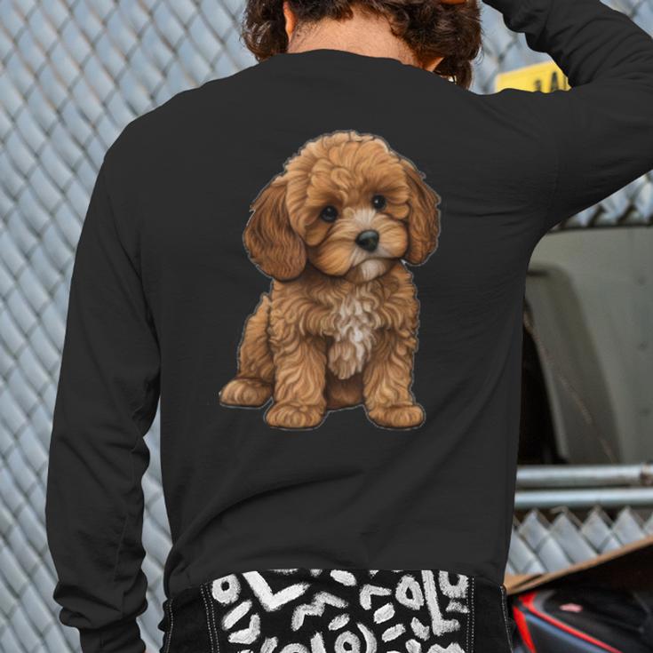Cavapoo Breed Pet Lover Art Dog For Mom Dad Kids Long Sleeve T-Shirt Back Print
