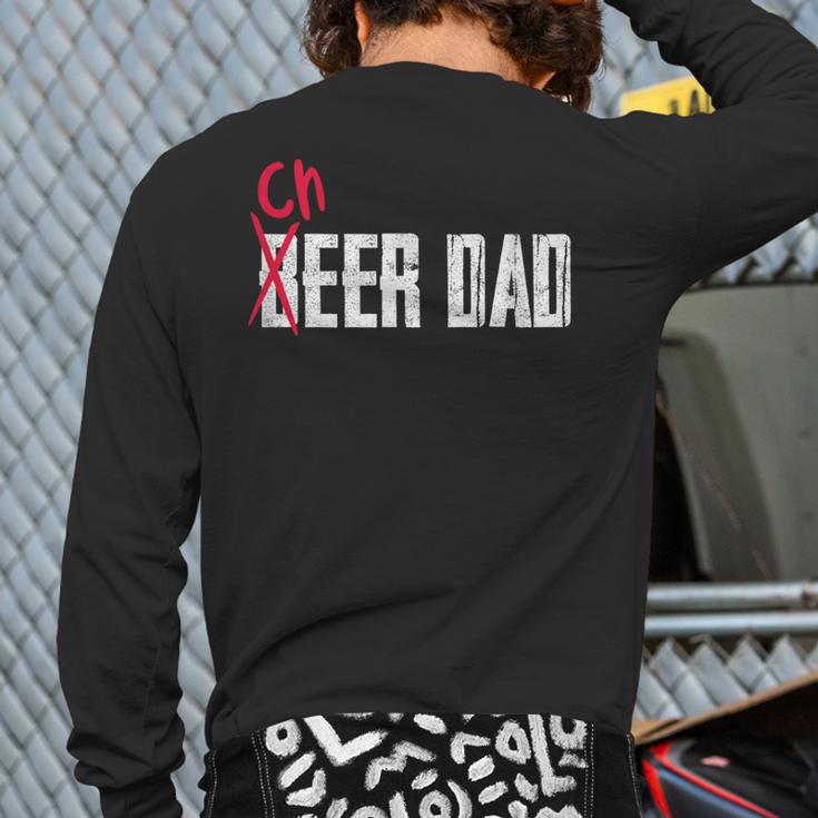 Cheer Dad Beer Dad Cheerleading Father Father's Day Long Sleeve T-Shirt Back Print