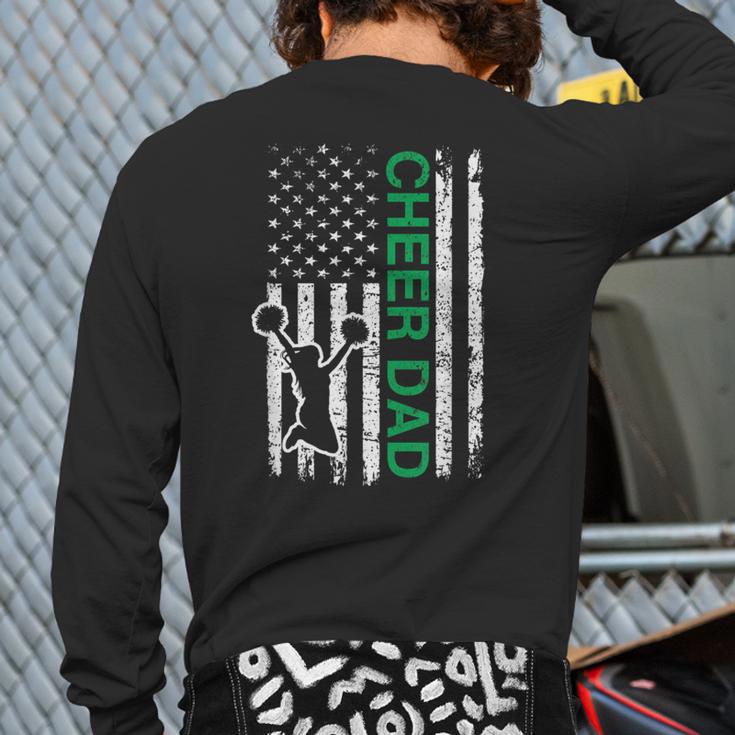 Cheer Dad Flag Green Cheerleading Long Sleeve T-Shirt Back Print Cheer Dad Flag Green Cheerleading Long Sleeve T-Shirt Back Print