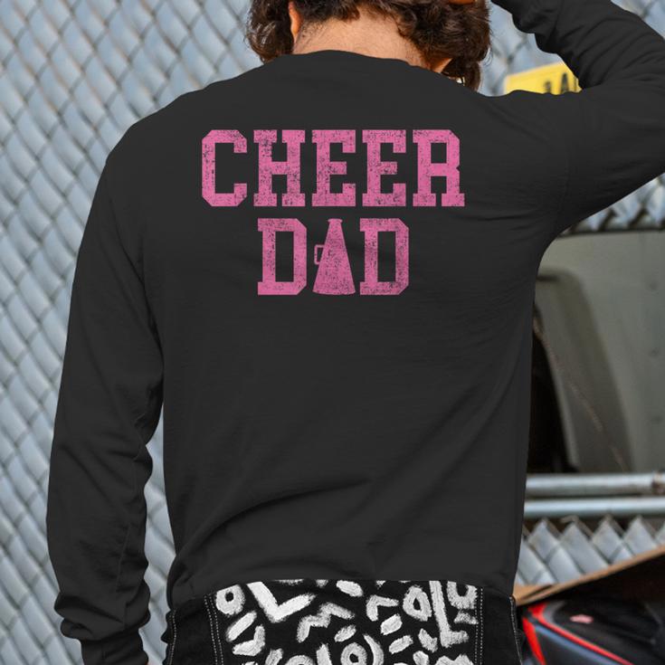 Cheer Dad Vintage Retro Cheerleading Pink Long Sleeve T-Shirt Back Print