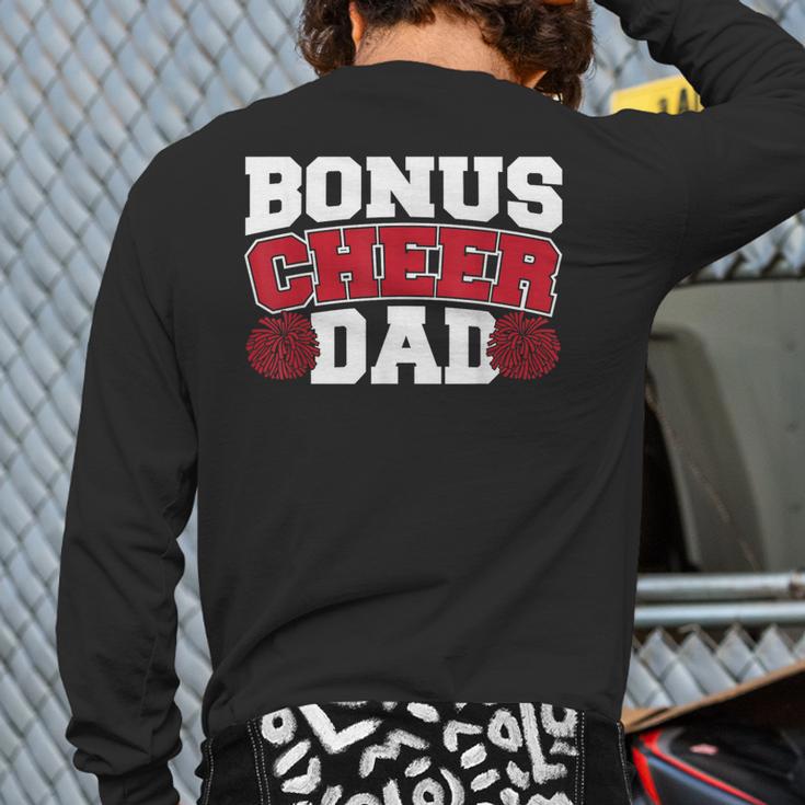 Cheer Stepdad Bonus Cheer Dad Red Long Sleeve T-Shirt Back Print