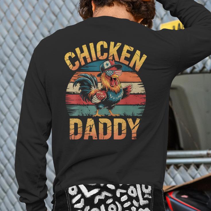 Chicken Daddy Farmer For Men Long Sleeve T-Shirt Back Print