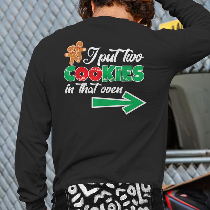 Christmas Twins Expecting Dad T-Shirt Pregnant Wife Tee Long Sleeve T-Shirt Back Print
