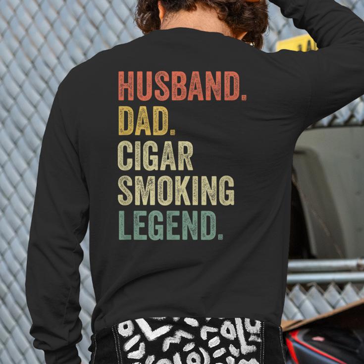 Cigar Lover For Dad Men Vintage Cigar Saying Long Sleeve T-Shirt Back Print