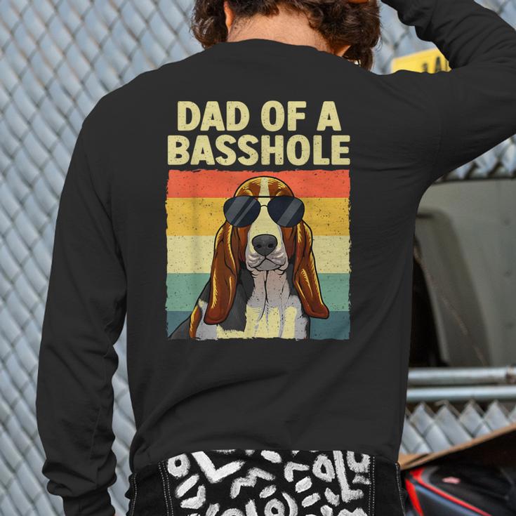 Cool Basset Hound For Men Dad Dog Basset Hound Lovers Long Sleeve T-Shirt Back Print
