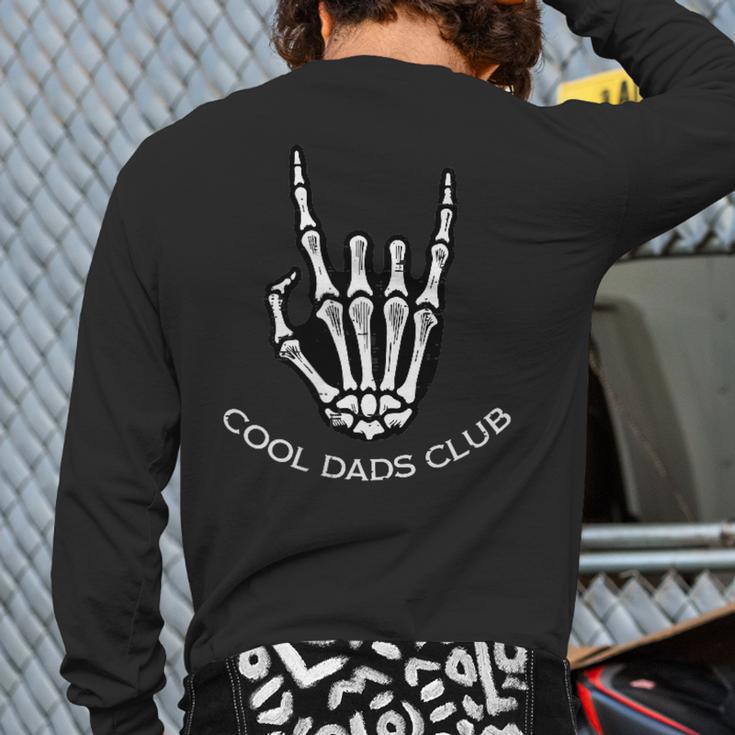Cool Dads Club Skeleton Rock Pocket Fathers Day Rocker Hand Long Sleeve T-Shirt Back Print