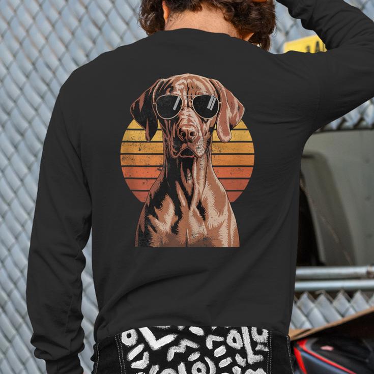 Cool Retro Vizsla Dog Mom Dad Vintage Pet Lovers Long Sleeve T-Shirt Back Print Cool Retro Vizsla Dog Mom Dad Vintage Pet Lovers Long Sleeve T-Shirt Back Print