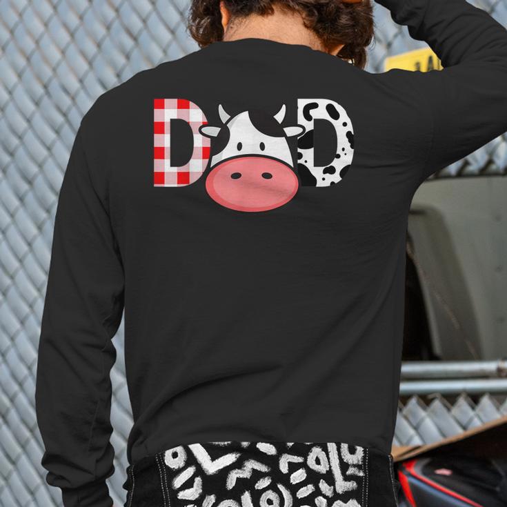 Cow Mom Or Dad Birthday Farm Birthday Party Long Sleeve T-Shirt Back Print