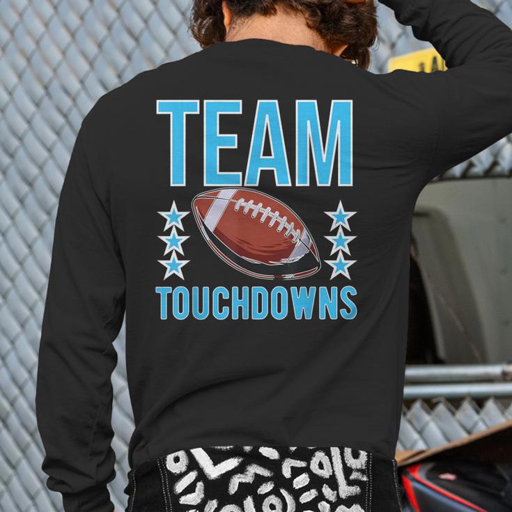 Cute Team Touchdowns Gender Reveal For Mom And Dad Long Sleeve T-Shirt Back Print