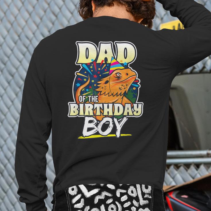 Dad Of Birthday Boy Kids Reptile Birthday Party Long Sleeve T-Shirt Back Print