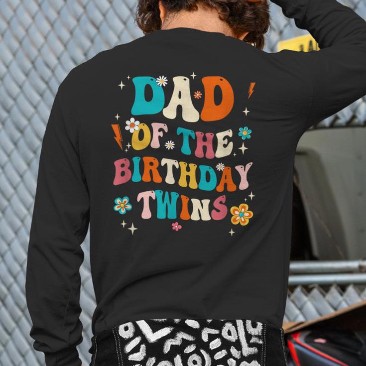 Dad Of The Birthday Twins Boys Girls Party Retro Bday Long Sleeve T-Shirt Back Print Dad Of The Birthday Twins Boys Girls Party Retro Bday Long Sleeve T-Shirt Back Print