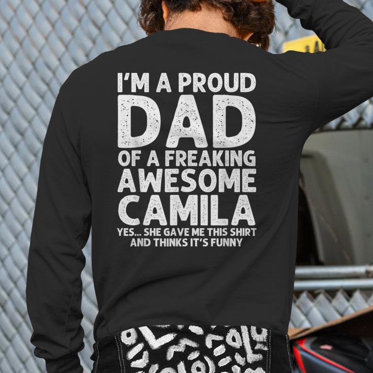 Dad Of CAMILA Father's Day Personalized Name Joke Long Sleeve T-Shirt Back Print Dad Of CAMILA Father's Day Personalized Name Joke Long Sleeve T-Shirt Back Print