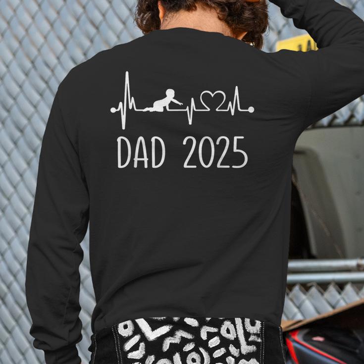 Dad Est 2025 Frequency Pulse New Dad To Be Long Sleeve T-Shirt Back Print