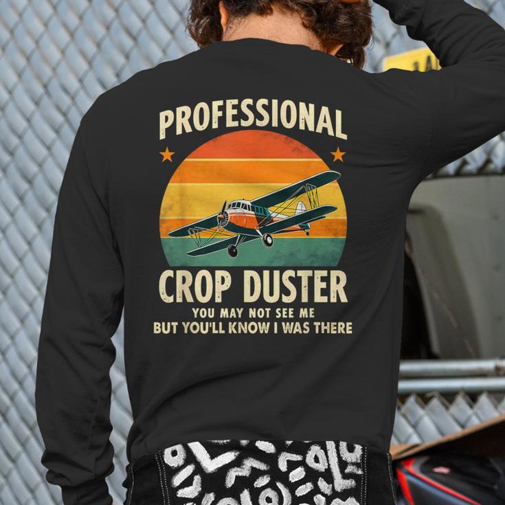 Dad Joke Farter Professional Crop Duster Long Sleeve T-Shirt Back Print