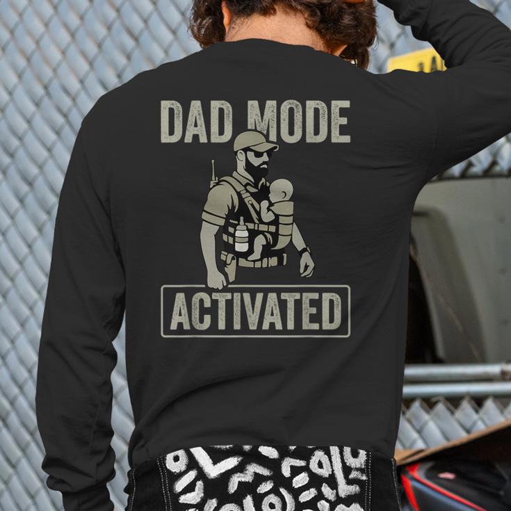 Dad Mode Activated Tactical Baby Carrier Military Father Long Sleeve T-Shirt Back Print