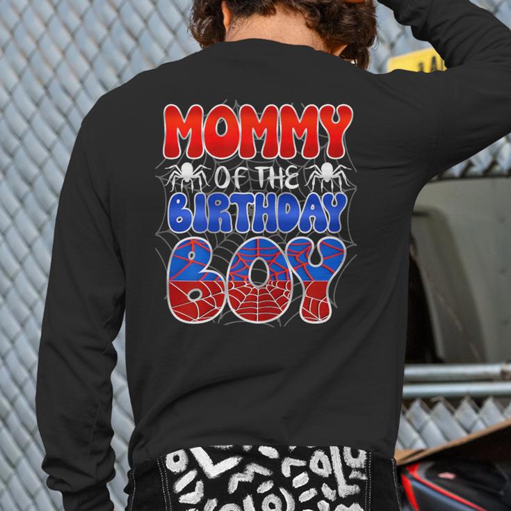 Dad And Mom Mommy Birthday Boy Spider Family Matching Long Sleeve T-Shirt Back Print