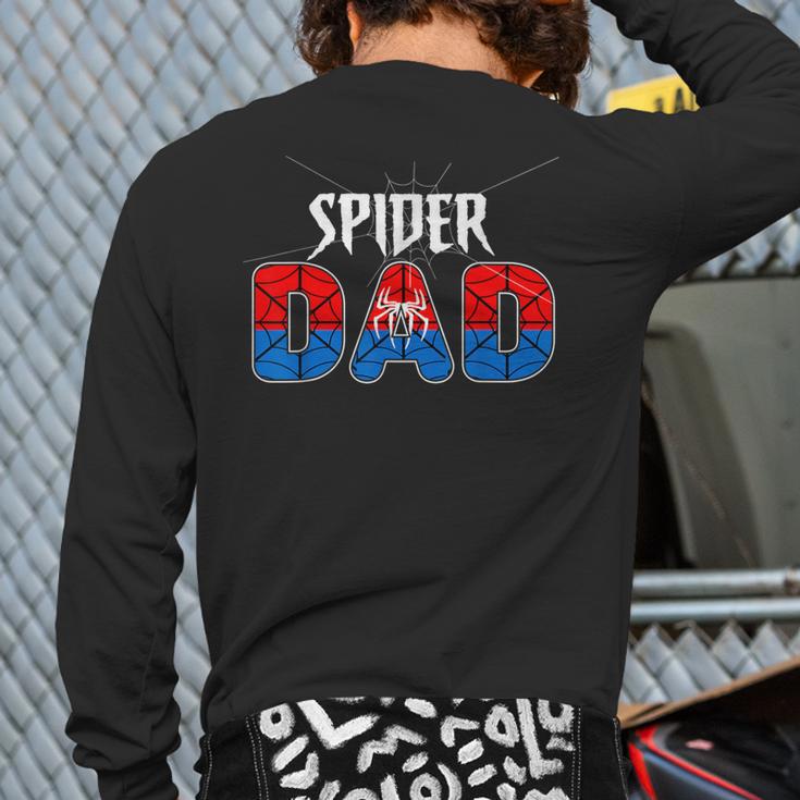 Dad And Mom Spider Family Matching Birthday Halloween Long Sleeve T-Shirt Back Print