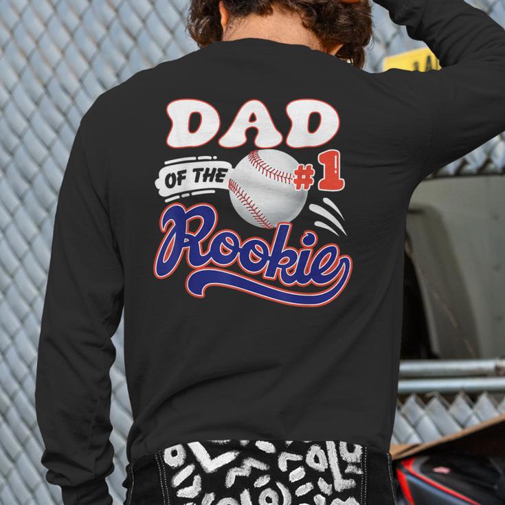 Dad Rookie Of Year 1st Birthday Baseball Theme Matching Long Sleeve T-Shirt Back Print