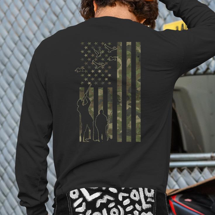Dad And Son Duck Hunting Father And Son Matching Hunting Long Sleeve T-Shirt Back Print