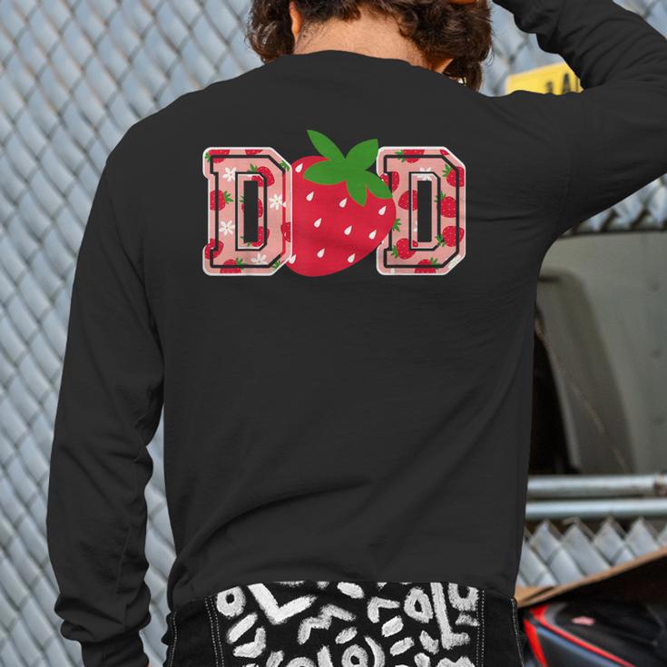 Dad Strawberry Birthday Long Sleeve T-Shirt Back Print