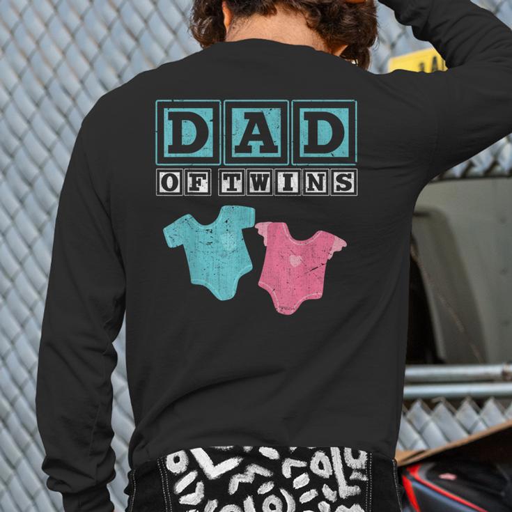 Dad Of Twins Family Daddy Fathers Day Future Parents Long Sleeve T-Shirt Back Print