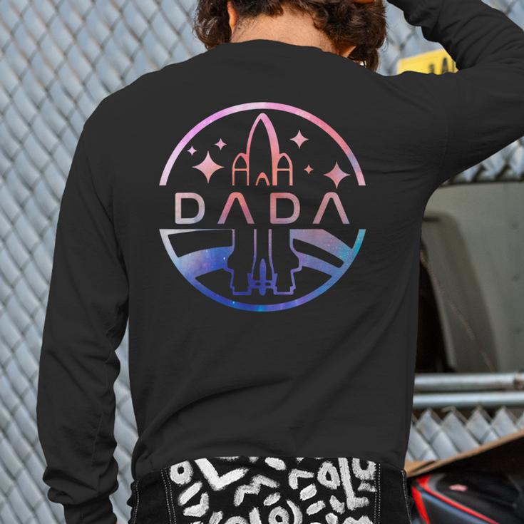 Dada Space Astronaut Rocket Birthday Party Long Sleeve T-Shirt Back Print