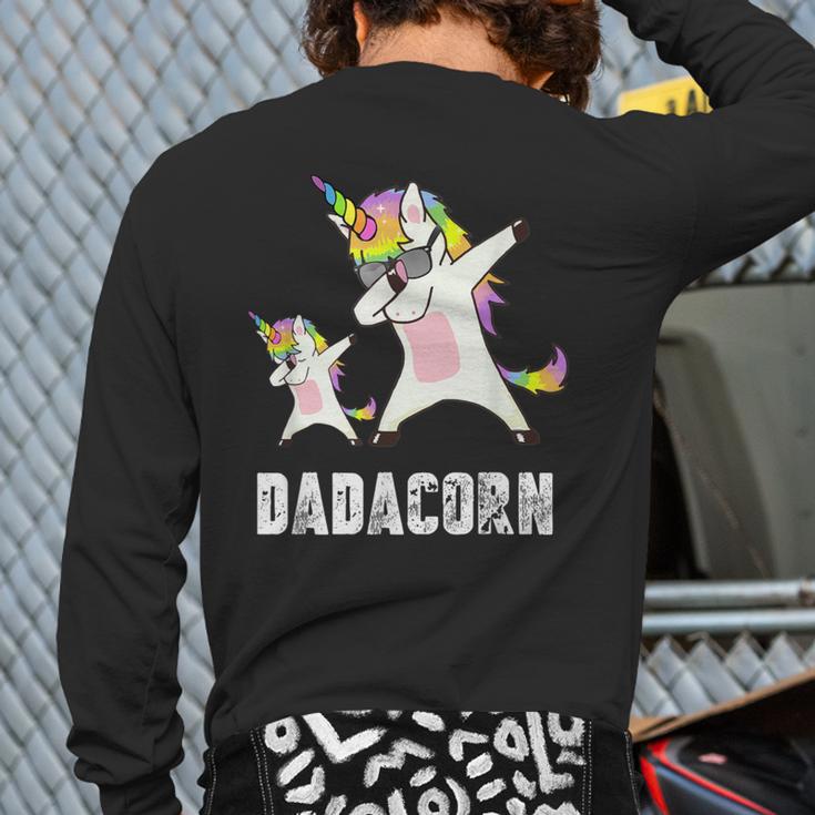 Dadacorn Shirt Unicorn Dad And Baby Best Father Long Sleeve T-Shirt Back Print