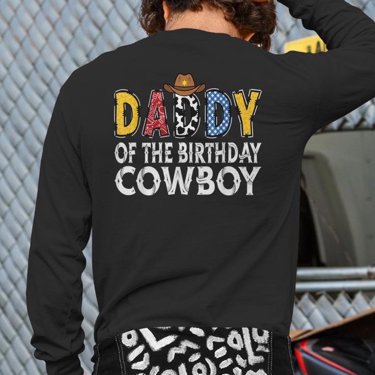Daddy 1st Birthday Cowboy Western Daddy Birthday Boy Long Sleeve T-Shirt Back Print
