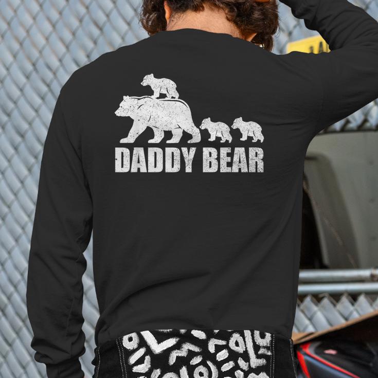 Daddy Bear 3 Cubs Shirt Daddy Bear 3 Kids Tshirt Dad 3 Kids Long Sleeve T-Shirt Back Print