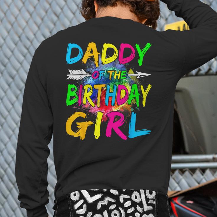 Daddy Of The Birthday Girl Retro 80's Party Long Sleeve T-Shirt Back Print