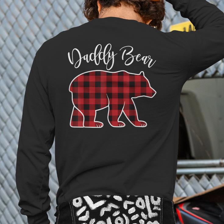 Daddy Dad Bear Pajama Red Buffalo Xmas Family Christmas Long Sleeve T-Shirt Back Print