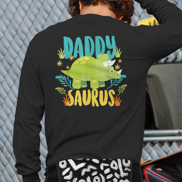 Daddy Dad Saurus Rex Dinosaur Dino For Father Long Sleeve T-Shirt Back Print