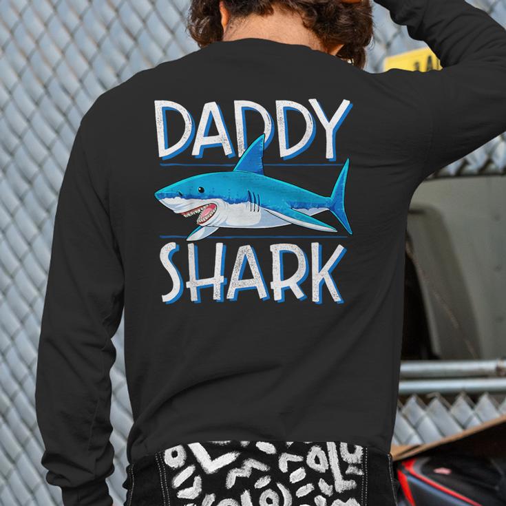 Daddy SharkShirt Fathers Day Family Matching Dad Long Sleeve T-Shirt Back Print
